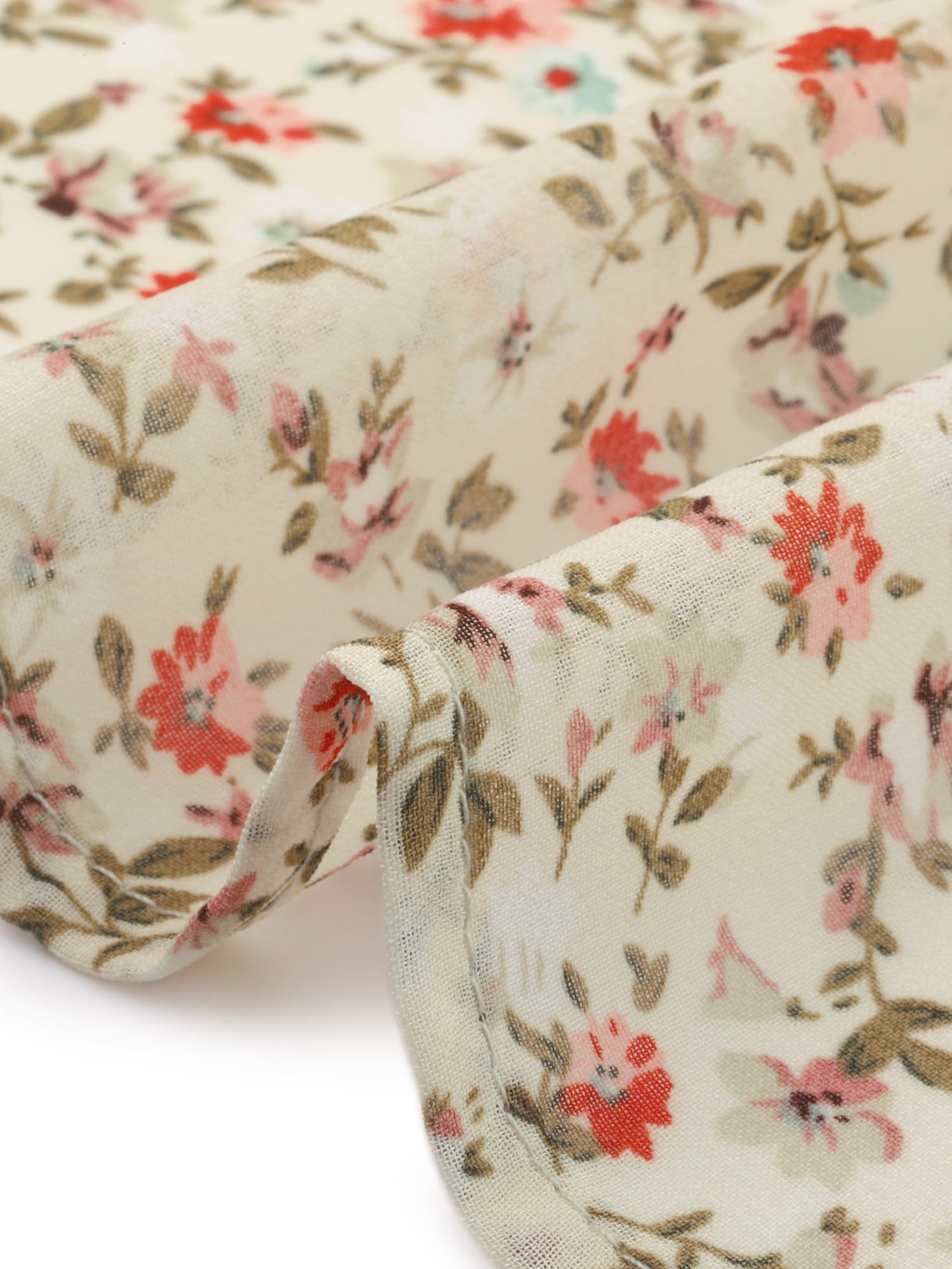 DARING DIVA Women's Plus Chiffon Flare Short Sleeves Floral Top 1X Apricot