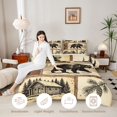 thumbnail image 3 of Manfei Vintage Bear Queen Comforter Set,Jungle Animals Comforter Sets Queen,Brown,Black Reversible,3pcs,1 Comforter and 2 Pillowcases, 3 of 7
