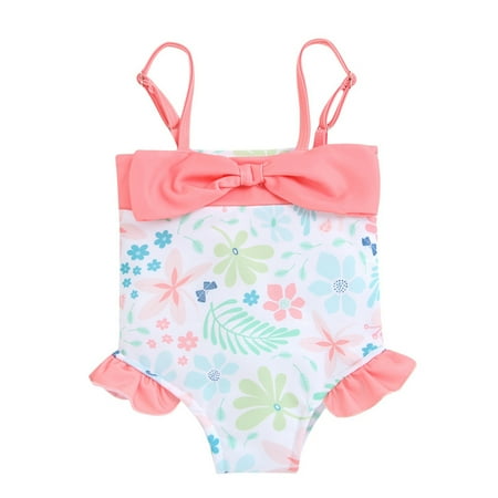 

Toddler Baby Kids Girls Strap Floral 1 Piece Sleeveless Swimsuit Bathing Suit Beachwear Swimwear
