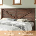 thumbnail image 5 of Merluxy King Size Farmhouse Bed Frame with Barn Door Headboard, Platform Bed Frame with Wood Slats, Under Bed Storage Space, Reclaimed Barnwood, 5 of 8