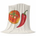 thumbnail image 6 of Tomato Carrot Blanket Soft Cozy Warm Throw Blanket for Couch, Plush Fuzzy Flannel Fleece Blankets for Sofa, Watercolor Vegetable Modern Art Bed Blankets Lightweight Gifts for Women, 30"x40", 6 of 9