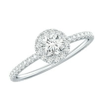 Minimal Moissanite Engagement Ring for Women (D-VS1 Quality, Rosec Jewels Ring), 925 Sterling Silver, US 3.00