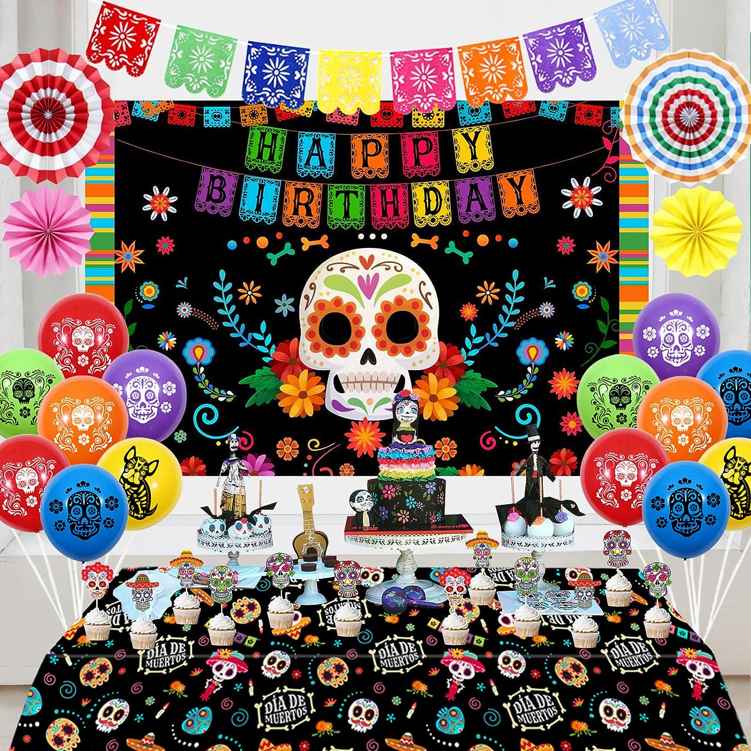 Day Of The Dead Hintergrund – Dia De Los Muertos, 208x150 Cm, Vinyl, Für Mexikanische Halloween-Party