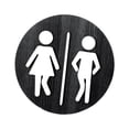 thumbnail image 2 of Cantero de baño redondo Señal de identificación de baño Letrero de baño de madera de baño para la cafetería de la pared de la oficina Negro, 2 of 8