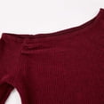 thumbnail image 5 of Hudaneo Teen Girls Asymmetrical Neck Ribbed Top and Wide Leg Pants Fall Winter Set, Red 7-8 Years, 5 of 9