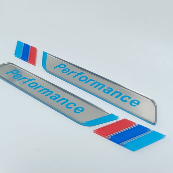Acrylic Performance Letter Word Logo Badge Emblem Sticker for BMW 1 2 3 4 5 6 7 Series X1 X2 X3 X4 X5 X6 Car Door Fender Tailgate Trunk Decorative Car Stickers Decal (Gray Background)