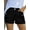 Black, variant on SHEWIN Women's Jean Shorts High Waisted Denim Shorts Casual Loose Fit Stretchy Double Button Fly Summer Pants with Pockets Blue