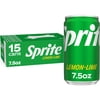 Sprite Lemon-Lime Caffeine Free Soda Pop Mini Cans, 7.5 fl oz, 15 Pack