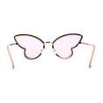 thumbnail image 4 of Womens Bling Engraved Metal Rim Fun Butterfly Shape Party Sunglasses Gold Pink, 4 of 4