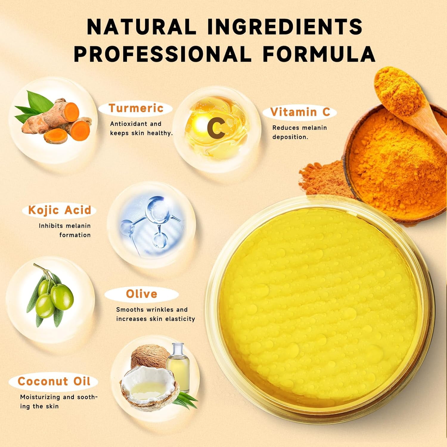 Kojic Acid and Turmeric Cleansing Pads, Turmeric Cleansing Pads, Face Turmeric Kojic Acid Pads, Helps Balance Skin Oil And Water - 60 Pack