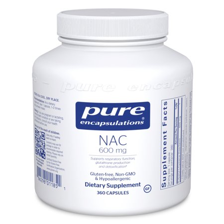 Pure Encapsulations NAC 600 mg | N-Acetyl Cysteine Amino Acid Supplement for Lung and Immune Support, Liver, Antioxidants, and Free Radicals* | 360 Capsules