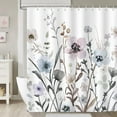 thumbnail image 2 of Watercolor Floral Shower Curtain for Bathroom Grey Pink Flower Gorgeous Decorative Bath Curtain 72 x 72 Inch Polyester Fabric Waterproof Bathroom Curtain with 12 Hooks, 2 of 6