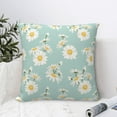 thumbnail image 4 of Yiaed Floral Daisy Print Pillow Covers Super Soft Decorative Square Throw Pillow Covers Case Cushion Covers for Sofa Couch Bedroom Car Decor（No pillow core）-20"x20", 4 of 7