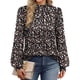 thumbnail image 3 of Camisas de Larga para Mujer, Blusas de Cuello Alto con Pliegues Delanteros, Ropa Informal Elegante para Otoño. Flores L, 3 of 6