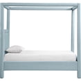 thumbnail image 4 of Bowery Hill Contemporary Light Blue Linen Textured Fabric Upholstered Twin Bed, 4 of 11