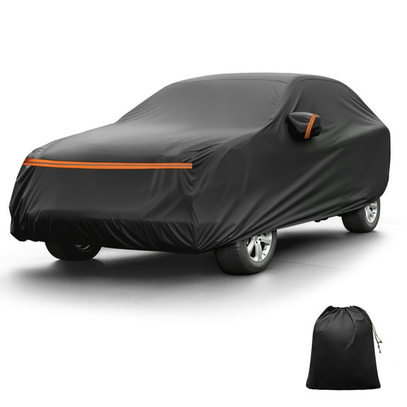 Unique Bargains Car Cover for BMW X3 F25/G01 2010-2024 PEVA Spunlace Cotton Outdoor Full Car Cover All Weather Waterproof Windproof Sun Rain Snow Protection with Passenger Door Zipper Black