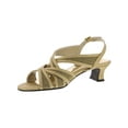 thumbnail image 2 of EASY STREET Womens Gold Strappy Padded Tristen Round Toe Block Heel Buckle Dress Heeled Sandal 8.5 M, 2 of 3