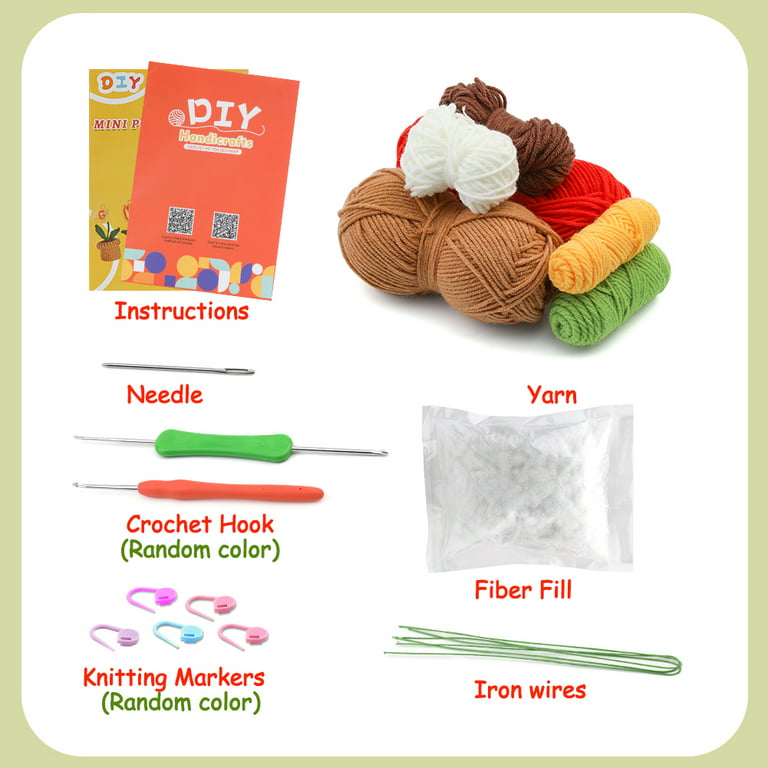 UzecPk Complete Crochet Kit for Beginners, Knitting Starter Kit with  Crochet Hooks, Crochet Kit with Instruction and Video Tutorials for  Beginners