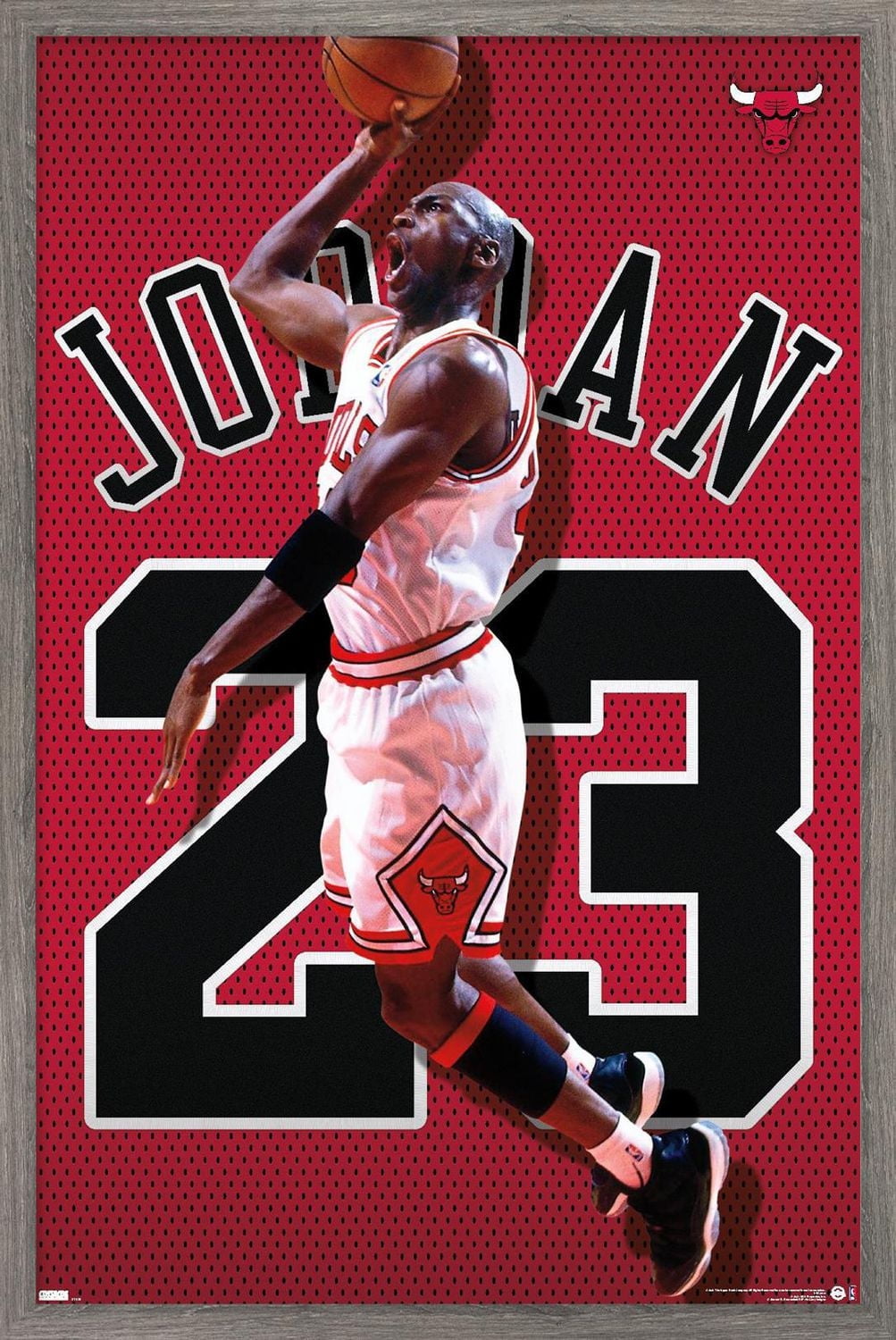 Michael Jordan - Jersey Wall Poster, 22.375" x 34" Framed