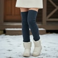thumbnail image 3 of allydrew Winter Knit Over the Knee Thigh High Boot Socks, Navy, 3 of 4