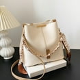 thumbnail image 3 of Stylago Women Leather Bucket Tote Bags with Ribbon Fashion Shoulder Purses Versatile Crossbody Bags Ladies Zipper Handbag Brown, 3 of 5