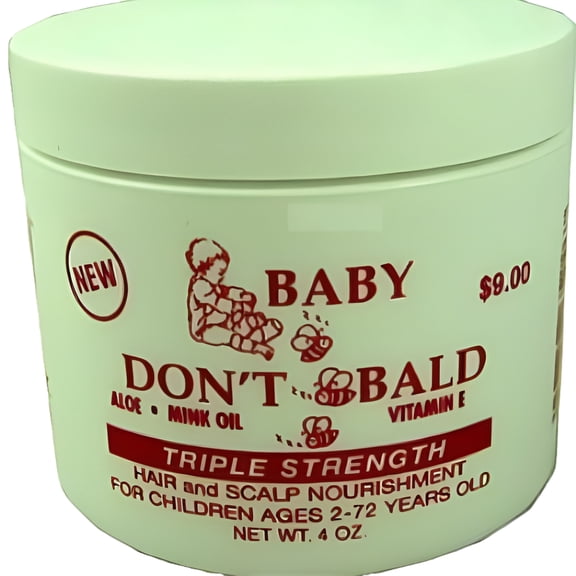 BABY DON'T BE BALD Hair and Scalp Nourishment Triple Strength 4 oz