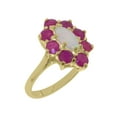 thumbnail image 1 of LBG British Made 9k Yellow Gold Natural Opal & Ruby Womens Anniversary Ring - 33 size options - Size 9.25, 1 of 6