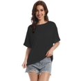 thumbnail image 3 of Women Oversized T-Shirt Loose Fit Workout Tops Short Sleeve Gym Basic Tee Shirt, 3 of 7