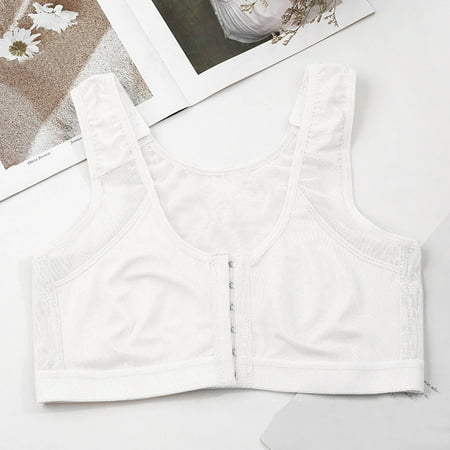 LYCAQL Lingerie for Women Adjustable Front Closure Bras for Women Post Bra Compression Tank Top Shapewear Top Skin Tone Bra (White  S)