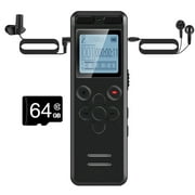 RONY 72GB Digital Voice Recorder: 5220 Hours Voice Activated Recording Device for Lectures Meetings with Playback, Password, MP3 Player, Line-in USB Cable Included