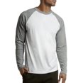 thumbnail image 4 of SLM Men's Long Sleeve Cotton Baseball Raglan Tee Shirt Jersey -White/Gray-2XL, 4 of 4