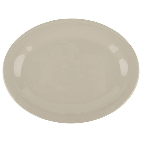 G.E.T. Melamine Plastic Oval Serving / Dinner Platter, 9.75" x 7.25", Diamond Ivory (Set of 12)