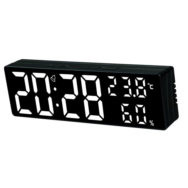 Reloj digital con temperatura Sunnimix Despertador En blanco y negro