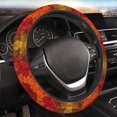 thumbnail image 5 of Logiee Autumn Leaf Print Breathable Elastic Steering Wheel Cover, Non-Slip Stretch Steering Wheel Protector,Universal 15 Inch Fit Auto, Suvs, Truck, 5 of 6