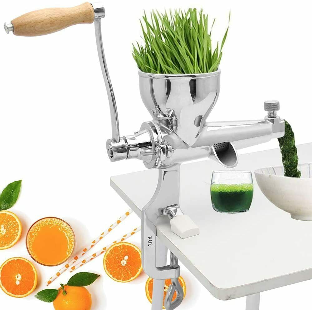 Manual Juicer Slow Squeezer Fruit Wheat Grass Vegetable Orange Juice Press New 