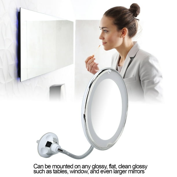 Auxmir Miroir Grossissant 10X, Miroir Rond Mural Avec 3 Ventouses