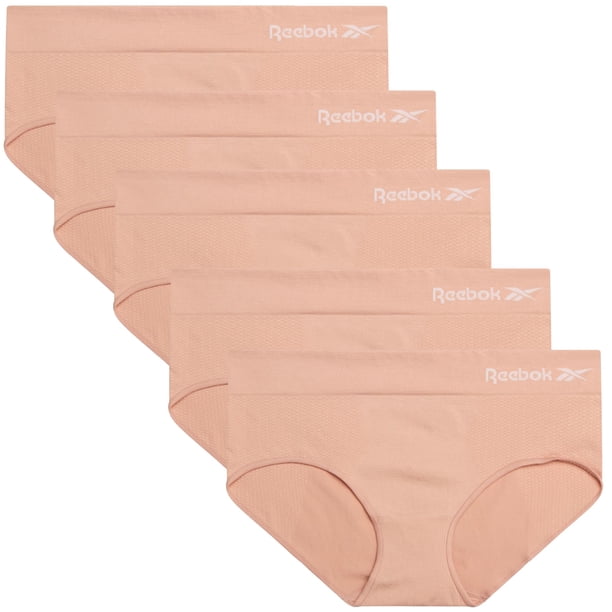 Reebok Panties tipo hipster sin costuras, paquete de 5, talla chica