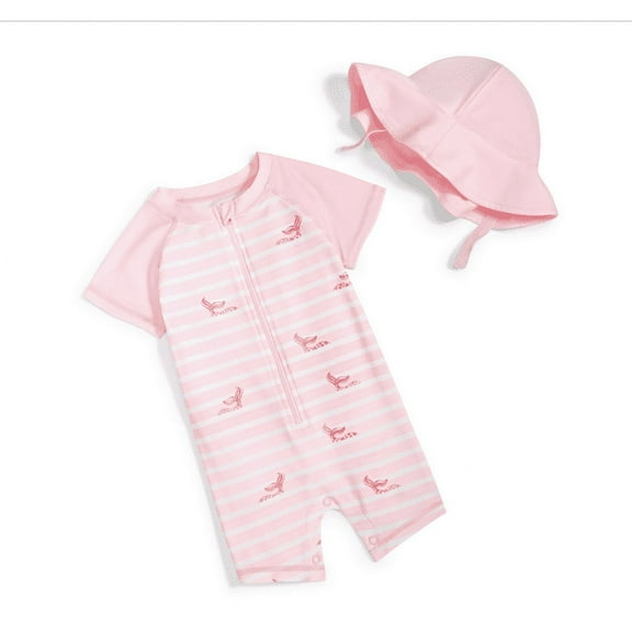 First Impressions Baby Girls Mermaid Rashguard and Hat, 2 Piece Set