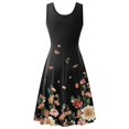 thumbnail image 5 of Vestido estampado de cuello redondo sin mangas cómodo de verano informal de moda para mujer Pompotops ghjkhdj4782, 5 of 5