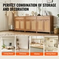 thumbnail image 6 of VEVOR Rattan Cabinet, Set of 3, Rattan Storage Cabinet with 6 Magnetic Doors and 3 Drawers, Sideboard Buffet Cabinet with Adjustable Shelves, for Hallway, Entryway, Living Room, or Kitchen, Natural, 6 of 9