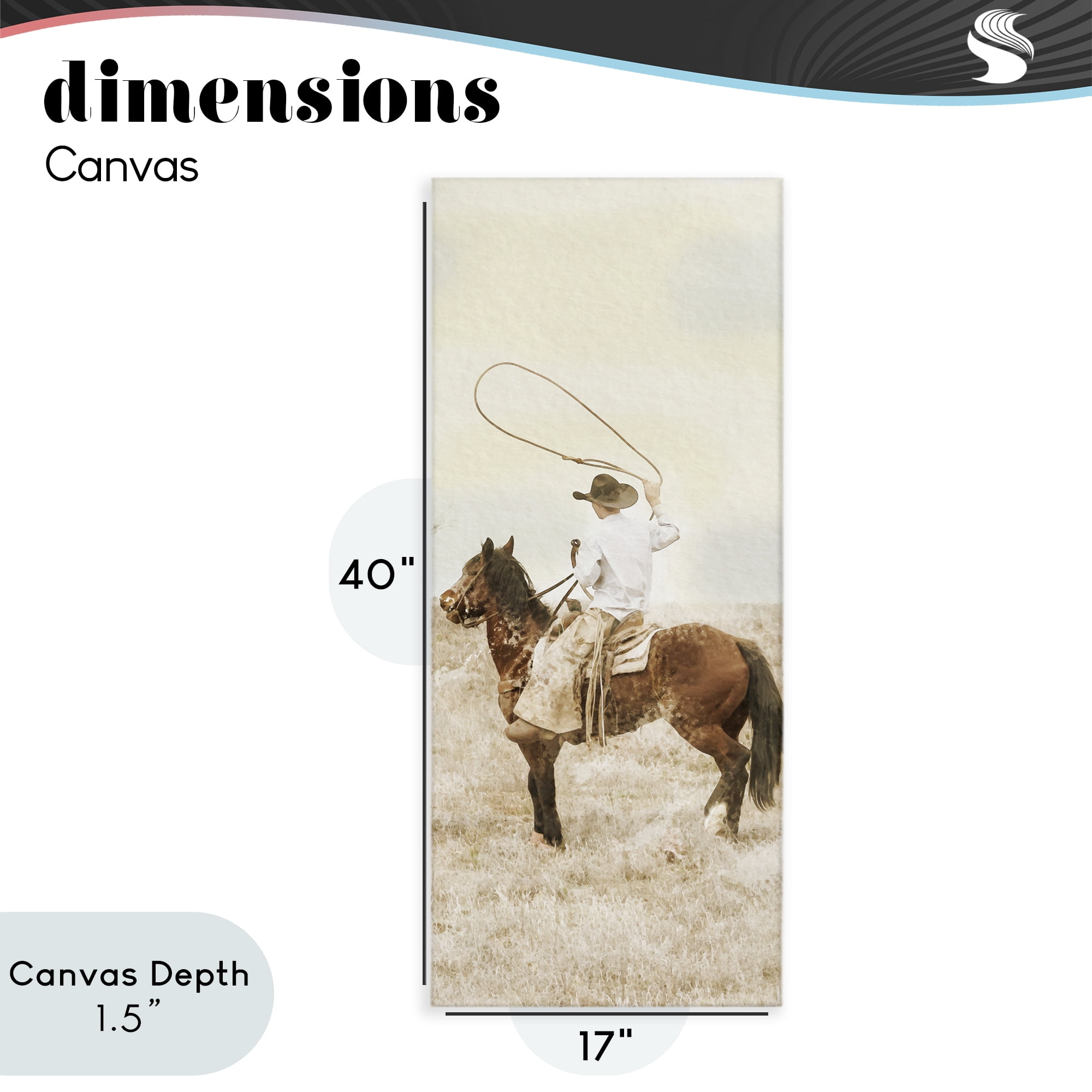 Stupell Industries Wrangling Cowboy Lasso Canvas Wall Art, design by Marcus Prime