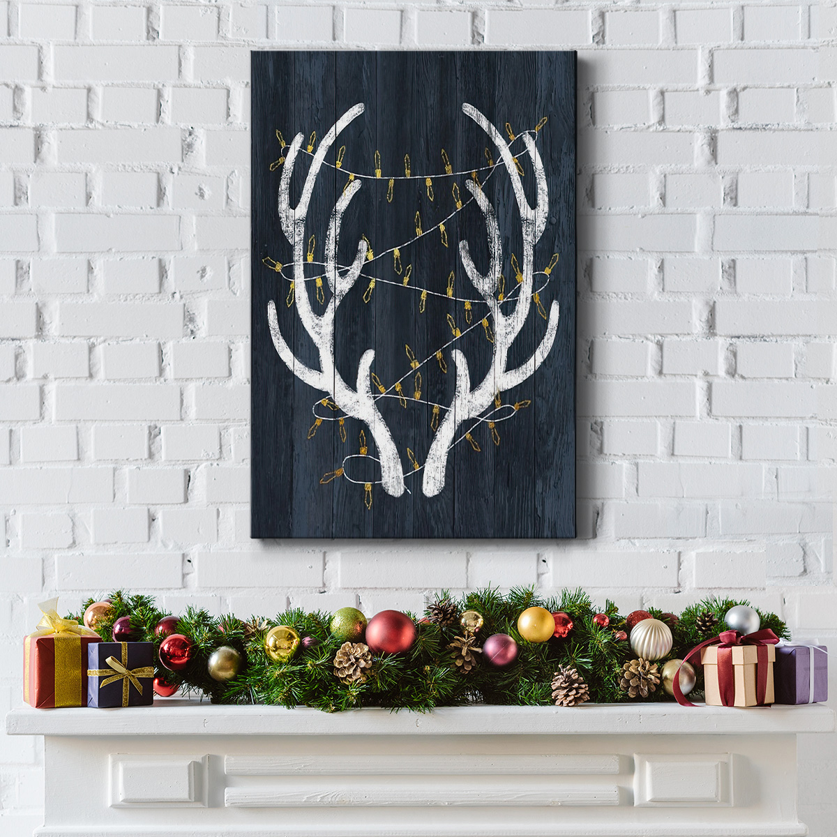 Antlers & Lights- Gallery Wrapped Canvas
