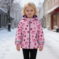 thumbnail image 2 of Curuila Toddler Girls Coat With Zipper Long Sleeve Cartoon Print Hooded Jacket For Girls Winter Warm Casual Soft Outerwear Size 12-18 Months, 2 of 9