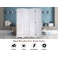 thumbnail image 6 of CL.HPAHKL 4 Panel Wooden Room Divider, 5.75 Ft Tall Indoor Portable Freestanding Partition Screen, Folding Privacy Wall Divider for Home Office Bedroom Restaurant, 68.9" x 15.75" Each Panel, White, 6 of 7