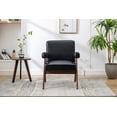thumbnail image 2 of Luccalily Leisure Chair with Solid Wood Armrest and Feet, Mid-Century Modern Accent chair, for Living Room Bedroom Studio chair, 2 of 11