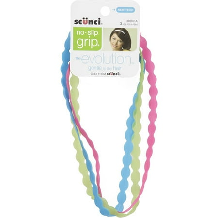 Scunci No-Slip Grip Evolution Hair Bands, 3 count