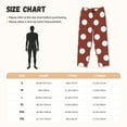 thumbnail image 3 of Balery Maroon And White Polka Dot Pantalones de pijama para mujer, pijamas ultraligeros, pantalones de estar por casa-Large, 3 of 6