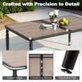 thumbnail image 3 of Nuu Garden Patio Dining Table for 6, 61” x 37” Large Rectangle Metal Dining Table with Wood-Grain Tabletop, Outdoor Dining Table with 1.6” Umbrella Hole for Backyard, Lawn, Garden, Black, 3 of 10