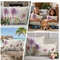 thumbnail image 5 of Purple Flowers Blossom Outdoor Waterproof Pillow Covers, Spring Retro Garden Wildflowers Decorative Square Throw Pillowcase Sofa Cushion Sham for Patio/Couch/Chair, 20"x20" 2 Pack, 5 of 8