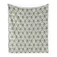 thumbnail image 1 of Classical Soft Flannel Fleece Throw Blanket, Victorian Damask Style Nostalgia Pattern, Cozy Plush for Indoor and Outdoor Use, 70" x 90", Multicolor, by Ambesonne, 1 of 5